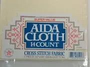 Ivory Aida 14 Count 12 X 18" Cross Stitch Cloth Fabric New