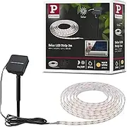 Paulmann 78896 LED Strip Solar 3 m with Twilight Sensor and Battery IP44 0.3W 48lm 60LEDs/m 2700K Warm White Black Plastic