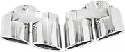 Compatible With X5 G05 X6 G05 X7 G07 Exhaust Tip Tailpipe Upgrade Four Heads Stainless Steel Muffler Carbon Fiber Tip Nozzle(Silver)