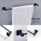 Bathroom 800mm Wall Single Towel Rack Rail Ring Stainless Steel Holder Bar Black
