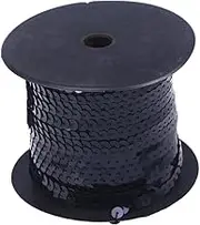 Gadpiparty Black Flat Sequins String Ribbon Applique for DIY Attire and Wedding Decoration Roll for Embroidery Textile Projects