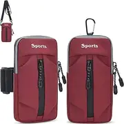 Arm Bag, RUMANLE Phone Armband Sleeve for Running Phone Arm Bands with Workout - Fits Most of Phone Use for Running, Workout Walking Gym, Hiking, and Biking - Red