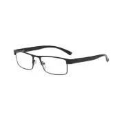 1 Pack Mens Rectangular Metal Frame Classic Reading Glasses Spring Hinge Readers