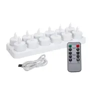 Rechargeable LED Tea Lights, Flickering Flameless Candles with Remote Timer, ...