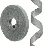 uxcell 0.55inch x 33ft Hook and Loop Roll Straps, Multi-Purpose Hook and Loop Tape with Adhesive, Cable Ties Organize Strap Fastener Roll for Home Office, Grey