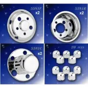 MITSUBISHI ROSA,FUSO,, BUS Stainless Hub Caps / Wheel Trims 16 IN ,5 STUD