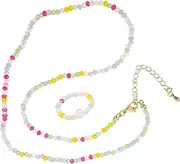 [BESPORTBLE] Fashion Women's Necklace Ring Set Beaded Necklace Crystal Beads for Casual and Formal Occasions