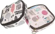 Ipetboom 2Pcs Portable Period Pouches Lovely Tampon Holders Storage Bags for Napkins Coins Cards Travel Friendly Design for Daily Use Stylish Floral Pattern