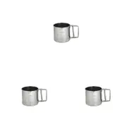 3PK Topchef Stainless Steel 3 Cup Flour Crank Handle Sifter Kitchen Baking Tool