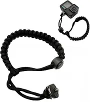 Tuvzylory 1/4 screw Adjustable Nylon Paracord Hand anti throw rope woven Camera Wrist Strap for DJI pokcet3 Gorpo Shadow Stone Insta sports camera, Black, /
