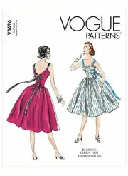 VOGUE DRESS SEWING PATTERN 1696 16-24 Women 50s Retro Vintage Reissue Uncut