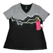 Koi Lite Women's Size Medium Uniform Reform Placement Top Agate Geode NWT