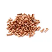 2mmx6mm Round Shaft Copper Solid Rivets Fasteners Gold Tone 7.5mm Length 100 Pcs