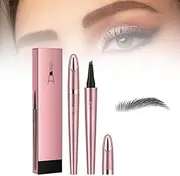 Eyebrow Tattoo Pencil 4 Fork Tip 3D Microblading, 2024 New Waterproof Eyebrow Pencil, Natural Makeup Fine Stroke Magic Eyebrow Pencil with 4 Micro-Fork Tip for women (Gray)