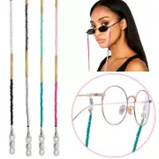 1 Fashion Beaded Eyewear Retainer Gold Chain Holder Strap