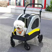 Large Dog Stroller Foldable Travel Cart with Front and Back Door - L/XL