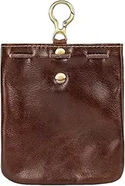 [Janurium] Faux Leather Coin Pouch,Vintage Tiny Bag Holder Drawstring Purse | Belt Pouches, Portable Dice Bag for Jewelry, Banknotes, Keys, Credit Cards, Dark Red, Refer to description, Unisex