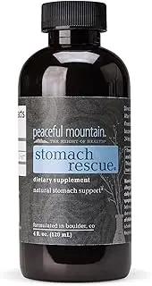 Stomach Rescue - Natural Stomach Support & Immunity Booster - with Elemental Silver & Peppermint Essential Oil to Help Ease Stomach Discomfort - 4 fl. Oz.