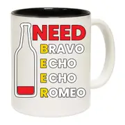 Need Beer Bravo Echo Alcohol Mug Cup