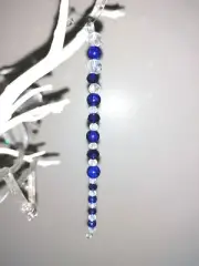 5 Crystal christmas tree icicle bauble decoration Handmade Wedding Blue royal