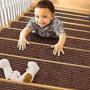 Non-Slip Stair Treads for Wooden Steps,8" X 30" (15-Pack), Pre-Applied Adhesive, Anti Slip Indoor Staircase Carpets Runners Rugs Safety for Elders, Kids and Dogs,Brown