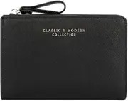 [QIANDI] Wallet (Men’s Wallet, Middle Wallet, Leather, Men’s Wallet, Card, Large Capacity, Coin Purse, Spring Wallet, Father's Day, Christmas) (Black, One Size)