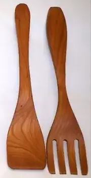 11" Salad Servers (Fork & Paddle) ‐ Cherry