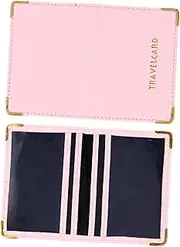 [ERINGOGO] 1pc PU Leather Protective Sleeve for Cards Bank Id Holder Tear Resistant Water Resistant Travel Credential Bag for Cash Credit Cards and Ids