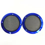 2Pc 3" Speaker Cover Blue ABS Frame Black Metal Mesh For Car Audio DJ PA Speaker