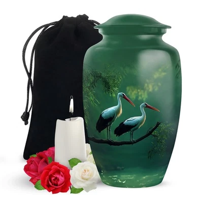 Stork's Journey Unique Large Urns for Human Ashes Adult Father (10 Inch)