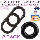 2 Pack Cock Ring Double Sleeve Balls Delay Ejaculation Men Adult Sex Toy Black