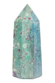 Ruby Fuchsite Point, Natural Ruby in Fuchsite Stone Tower from India #1