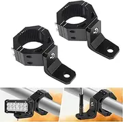 KANGIKX UTV Whip Mount, UTV Flag Light Mounting Bracket, Aluminium Alloy - 360° Rotating Flag Hole - Fits Perfect on 1.75" to 2" Roll Cage of Can Am Maverick X3 Polaris RZR XP 1000(Black,2PCS)