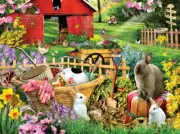 SunsOut Garden Bunnies 500 Piece Jigsaw Puzzle By Lori Schory