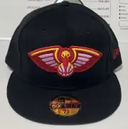 New Orleans Pelicans New Era Fitted Black Purple Burgundy NBA Hat Cap Size 7 1/4