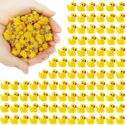 200pcs Mini Yellow Ducks Ducklings Tiny Duckies Garden Landscape Aquarium Dollhouse Potted Plants Decoration 7color Emeraldine 100 PCS