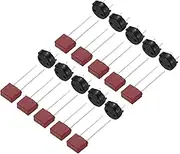 uxcell 10Set DIP Mounted Miniature Square Slow Blow Micro Fuse with Fuse Holder for Electronic Parts PCB LCD Repair, T-250mA 250mA 250V, Red