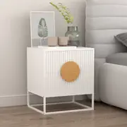 Belmonte Fluted Bedsite Table in White