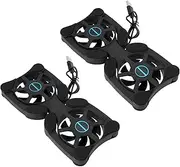 2Pcs Laptop Cooling Mat Mini USB Fan Dual USB Cooling Fan Pad Portable Laptop Cooler for 7-15 Inch Laptop 19x8.7cm/32.5x13cm Line Length 37cm
