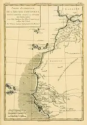 Map of West Africa Circa.1760. from_Atlas De Toutes Les Parties Connues Du Globe Terrestre by Cartographer Rigobert Bonne. Published Geneva Circa. 1760. Poster Print (24 x 34)