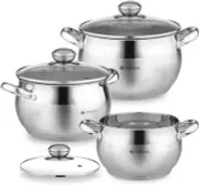 Classic 6-Piece Stainless Steel Induction Cookware Set – Dishwasher Safe Pots wi