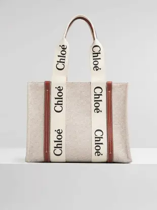 跩狗嚴選 Chloe Woody Tote 中款 帆布包 托特包 帆布袋 燕麥 焦糖棕 皮革 拼接 電腦包 肩背 側背包 媽媽包 購物袋