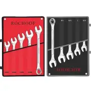 Combination Wrench Set,10-Piece SAE & Metric Wrench Set 12-Point Chrome Vanadium