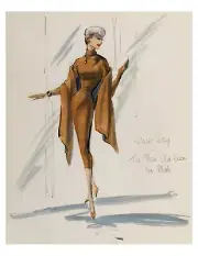 DORIS DAY COSTUME SKETCH #4 BY EDITH HEAD - VINTAGE REPRINT