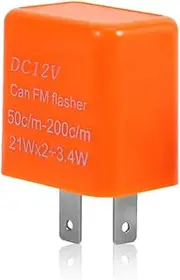 2-Pin Flasher Relay, 12V Speed Adjustable LED Electronic Flasher Relay Universal Motorcycle Turn Signal Indicator for Turn Signal Light Fast Hyper Flash (Orange)
