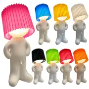 Little Shy Man Lamp Small LED Night Light with Lampshade Plug In for Bedroom