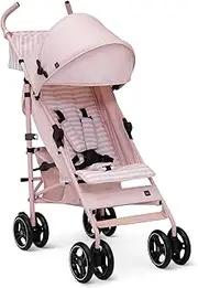 babyGap Classic Stroller - Lightweight Stroller with Recline, Extendable Sun Visors & Compact Fold - Made with Sustainable Materials, Pink Stripes