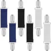 [Dimeho] Pant Waist Tightener, 6 Pcs Adjustable Waist Cincher Clip Belt Elastic Belts Clips Clothing Back Cinch Clip for Women Men Jeans Pants Dress Shawl Mitten Clips, Black/White/Blue, Black, White,