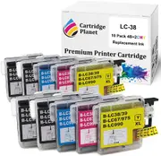 10 Pack (4BK,2C,2M,2Y) Compatible Ink for Brother LC-38 LC38 for Brother DCP145C DCP165C DCP195C DCP375CW MFC250C MFC255CW MFC257CW MFC290C MFC295CN