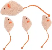 TOYANDONA 4pcs Realistic Plush Mouse Cat Interactive Teething Chew for Indoor Cats Kittens Soft Plush Material Engaging Design Safe Durable for Self Entertainment